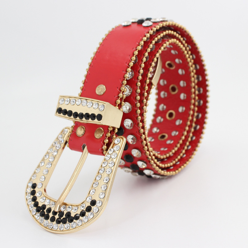 Fashion Luxury Strap Diamond Belt Western Crystal Studded Belt Cowgirl Cowboy Rhinestone Belt For Women Men