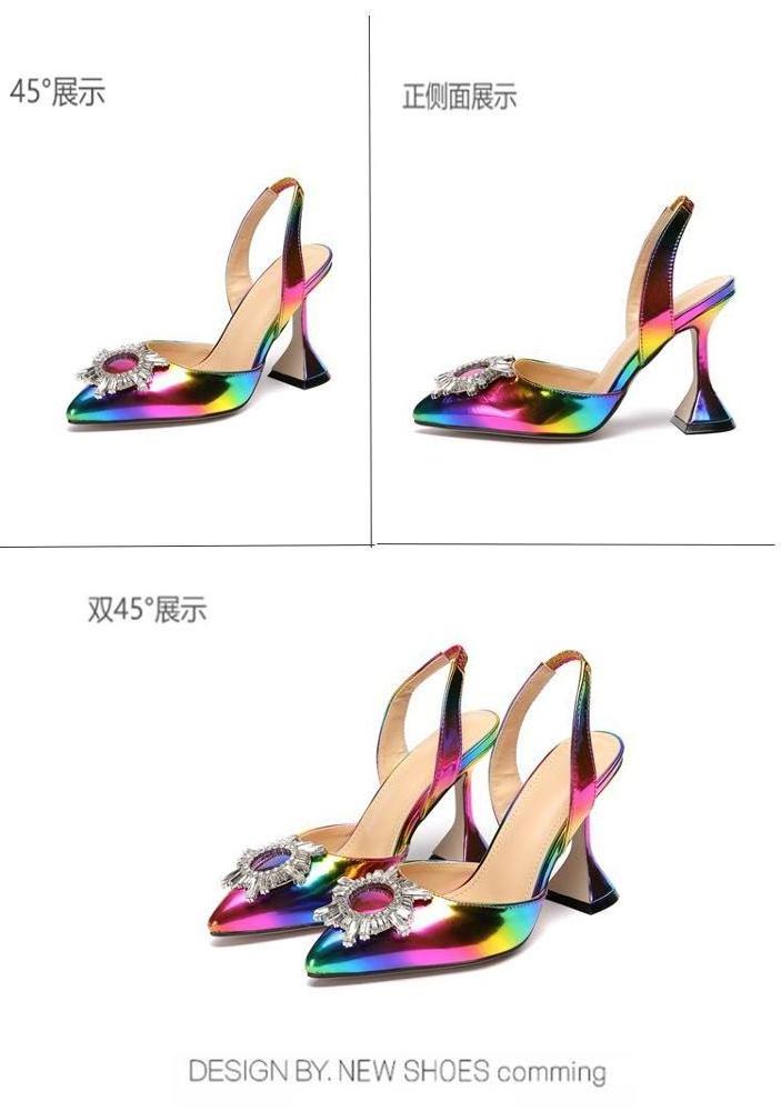 11.5cm High Heel Women's Sandals Rainbow Color Sunflower Wine Cup Super High Heels Colored Pumps Large 42 Sexy Women's Shoes