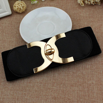 Designer Waistband Elastic Weaving Fashion Wide Belt with Skirt Waist Dress Elastic Decorative Belt Waist Belts Women