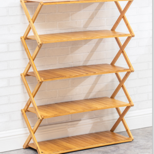 3/4/5/6 Tier Shoe Rack Foldable Bamboo Shoe Storage Organizer Portable Household Free Installation Collapsible Shoe Rack