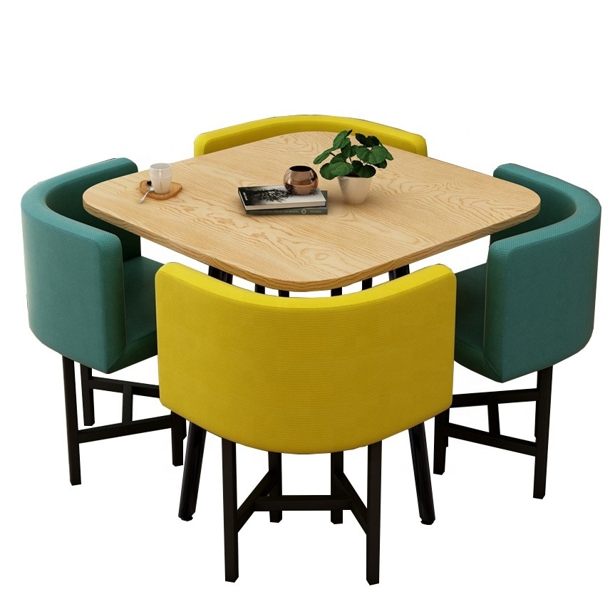 Modern Small Solid Wood Round Glass Dining Table Set 4 6 8 Seater Dining Room Furniture 80*80cm Square Dining Table and Chair