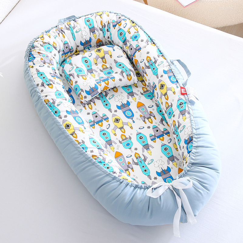 Wholesale Foldable Breathable Cotton Newborn Baby Lounger Baby Bionic Crib Nest Bed Infant Bassinet For Travel Sleeping