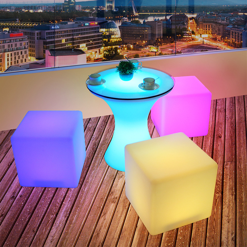 Led Cube Lighting Seat Rechargeable Led Cube 16 Colors Changing Illuminated Led Chair And Seating Plastic Stool