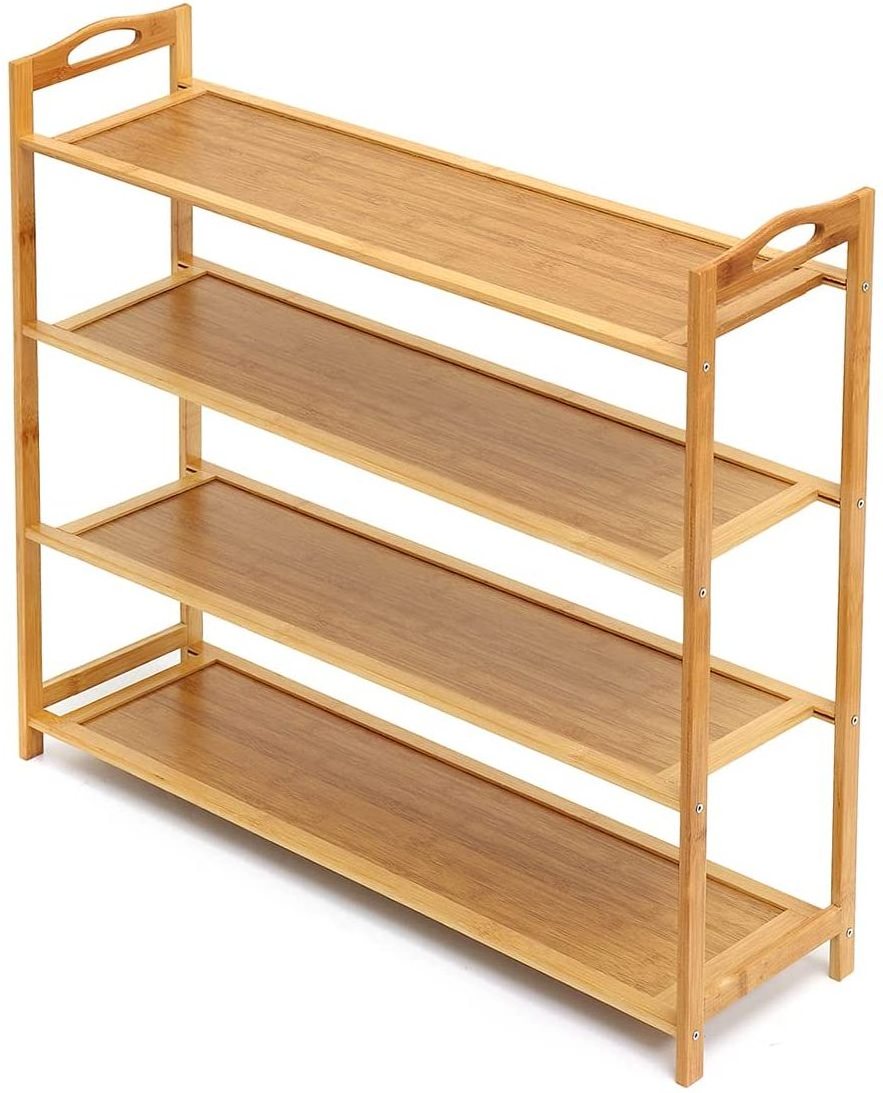 High Quality Cheap Solid Wood Multi-layer Space Saving Extendable Entryway Shoe Rack Cabinet