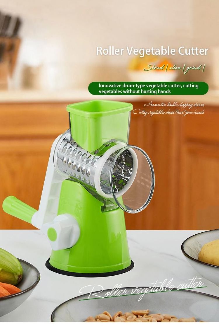 3 In 1 Multi-Purpose Manual Vegetable Grater Slicer Cheese Grater Kitchen Gadget Drum Rotary Grater Potato Shredder