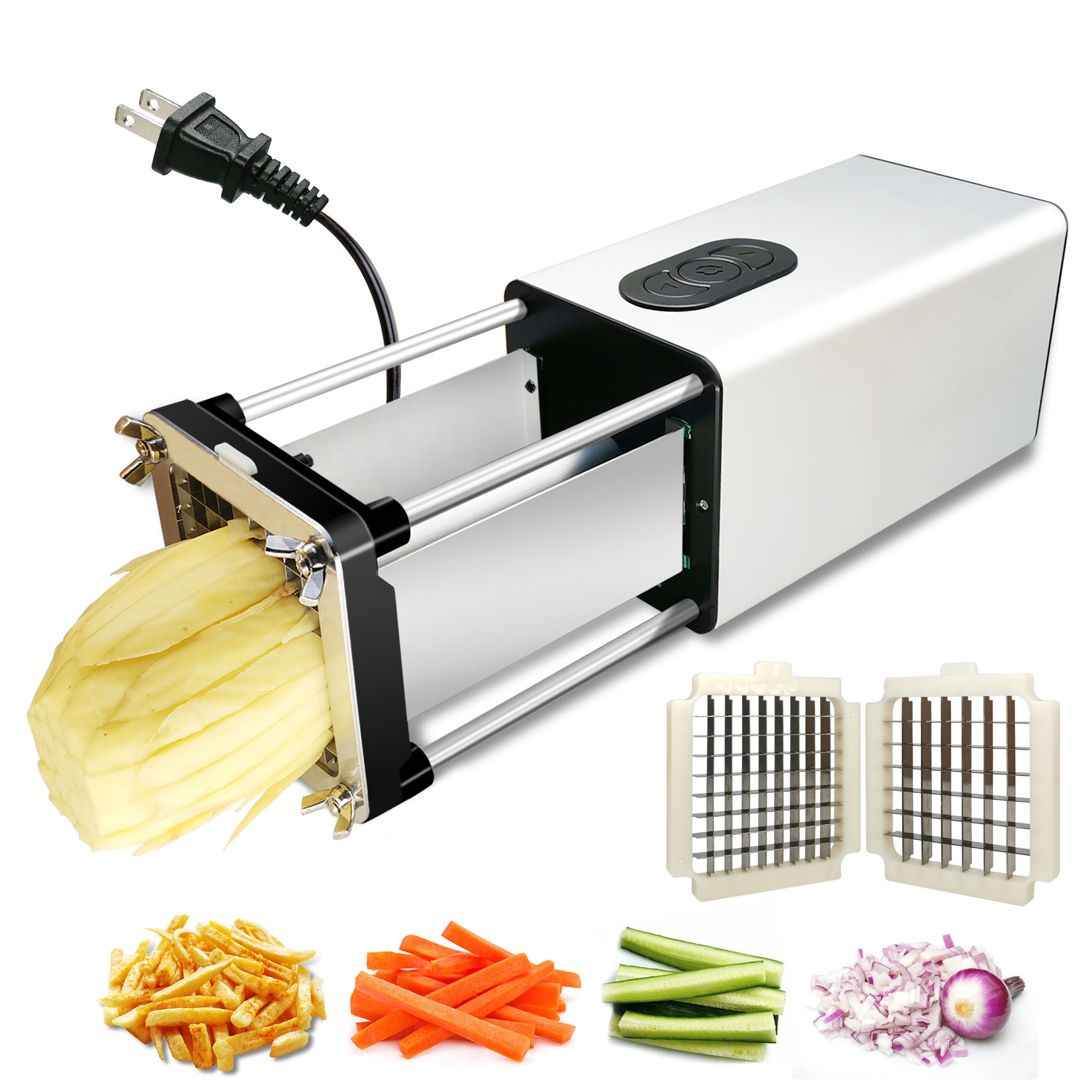 Electric Automatic/Manual Small Sweet Potatoes Potato Chips French Fry Dicer Home Kitchen Tools French Fry Cutter