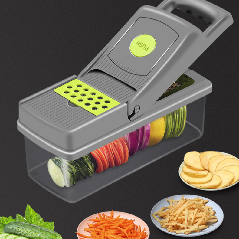 All in one Efficient Kitchen Gadgets Multifunction Manual Hand Press Salad Garlic Veggie Onion Cutter Slicer Vegetable Chopper