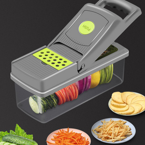 All in one Efficient Kitchen Gadgets Multifunction Manual Hand Press Salad Garlic Veggie Onion Cutter Slicer Vegetable Chopper