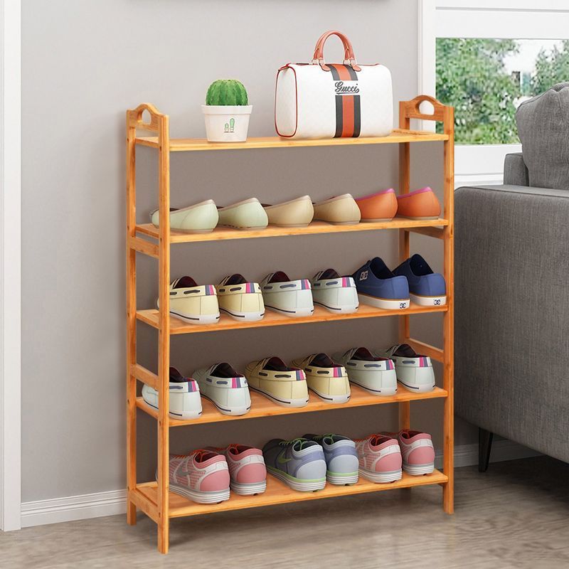 High Quality Cheap Solid Wood Multi-layer Space Saving Extendable Entryway Shoe Rack Cabinet