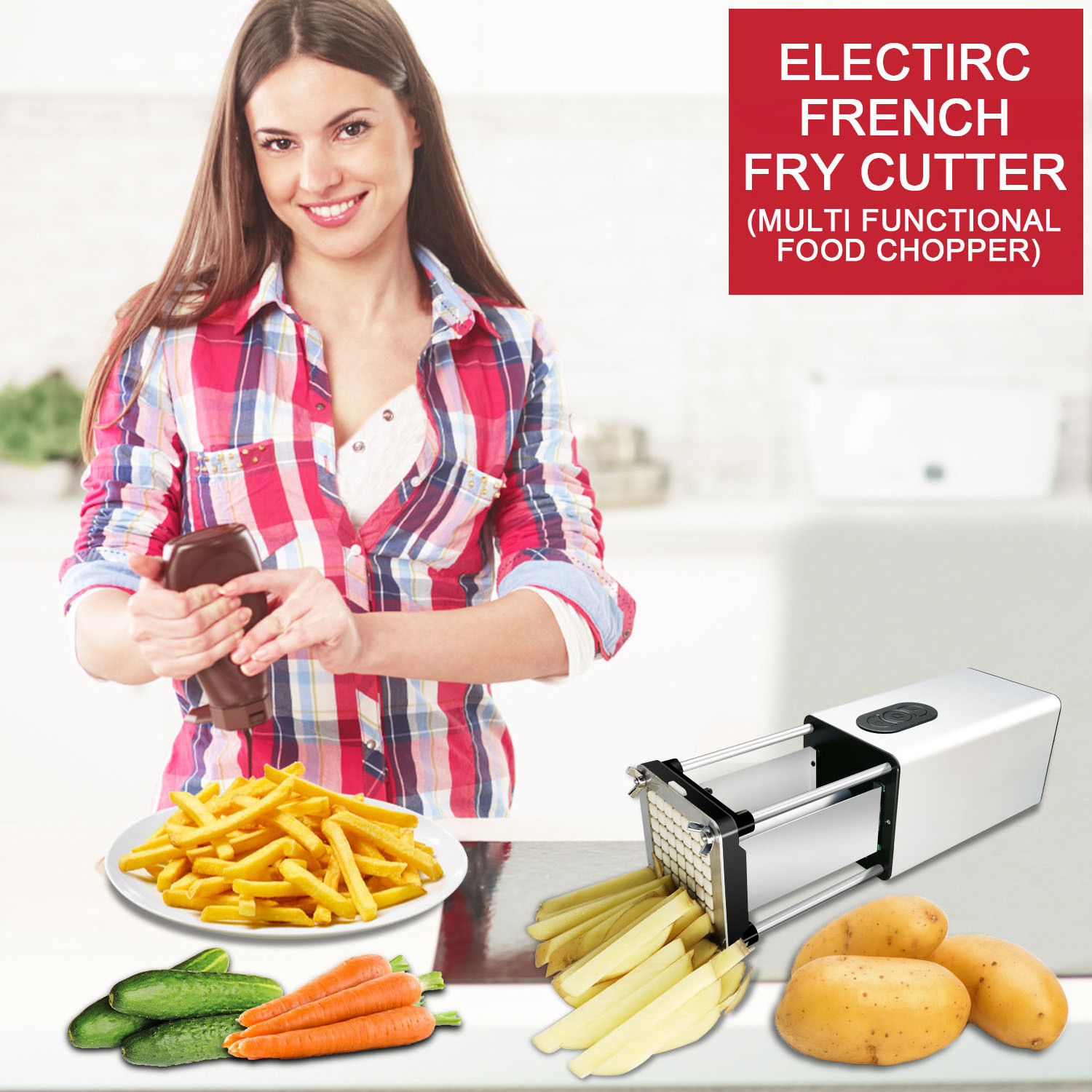 Kitchen Gargets Electric Automat/Manual Potato Chips Cutter Blade Stainless Steel French Fry Cutter Spiral Potato Twister Cutter