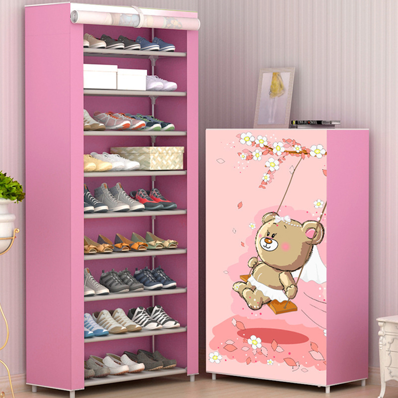 Cheap Price Wholesale Entry Way Door Side Simple Furniture Shoe Rack Detachable Assemble Home Hotel Shoe Shelf With Dust Cover