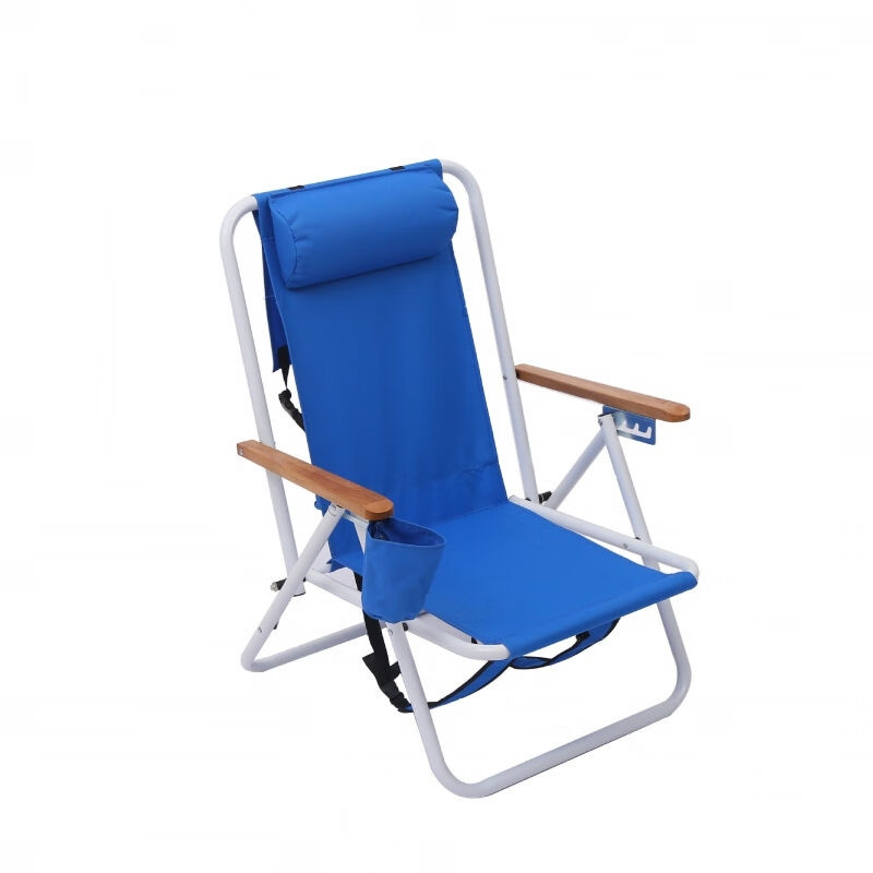 Wholesale Outdoor Beach Lounge Chair 600D Oxford Portable Backpack Style Adjustable Zero Gravity Recliner Folding Garden Chair