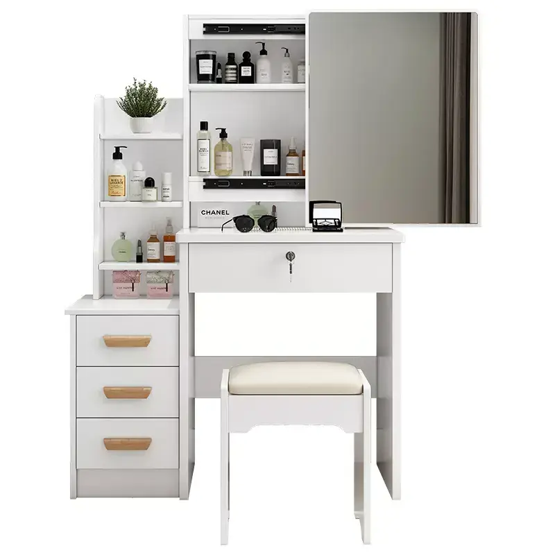 Bedroom Set Modern Furniture Luxury Dresser Make Up Vanity Desk LED Light Makeup Dressing Table With Mirror