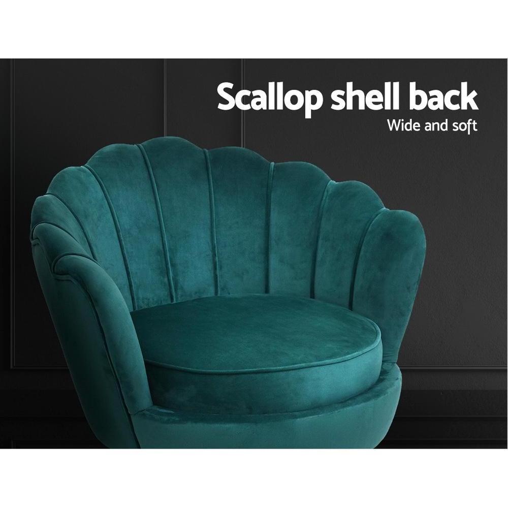 Wholesale OEM Luxury Shell Chair Single Seat Flower Shaped Living Room Balcony Leisure Fashion Design Velvet Lounge Chair