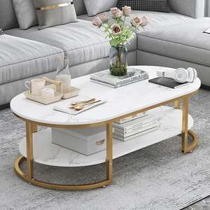 Luxury Modern Living Room Center Tea End Table 2 Tier Nordic Oversized Custom Color Marble Oval Coffee Table