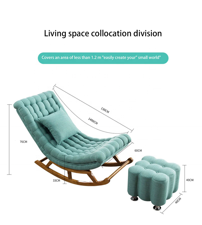 China Wholesale Hot Sales European Style Wooden Sitting Living Room Relax High Quality Modern Rocking Chairs Sofa for Adults