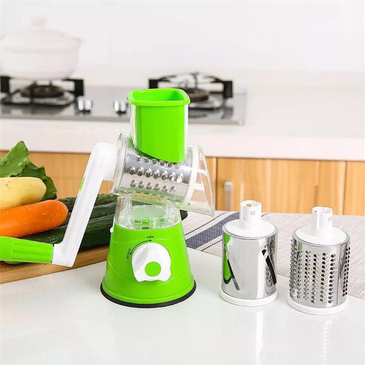 3 In 1 Multi-Purpose Manual Vegetable Grater Slicer Cheese Grater Kitchen Gadget Drum Rotary Grater Potato Shredder