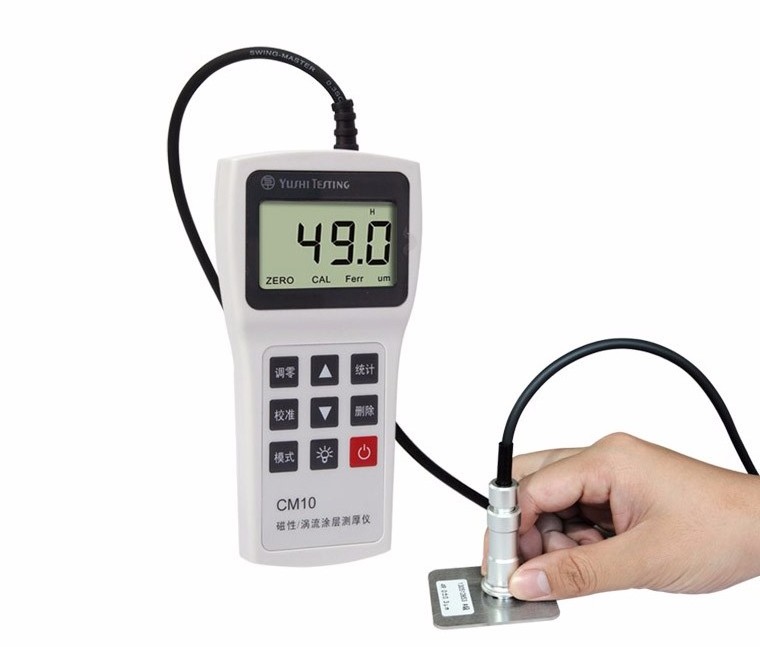 Portable paint thickness detector magnetic and eddy current paint coating thickness gauge