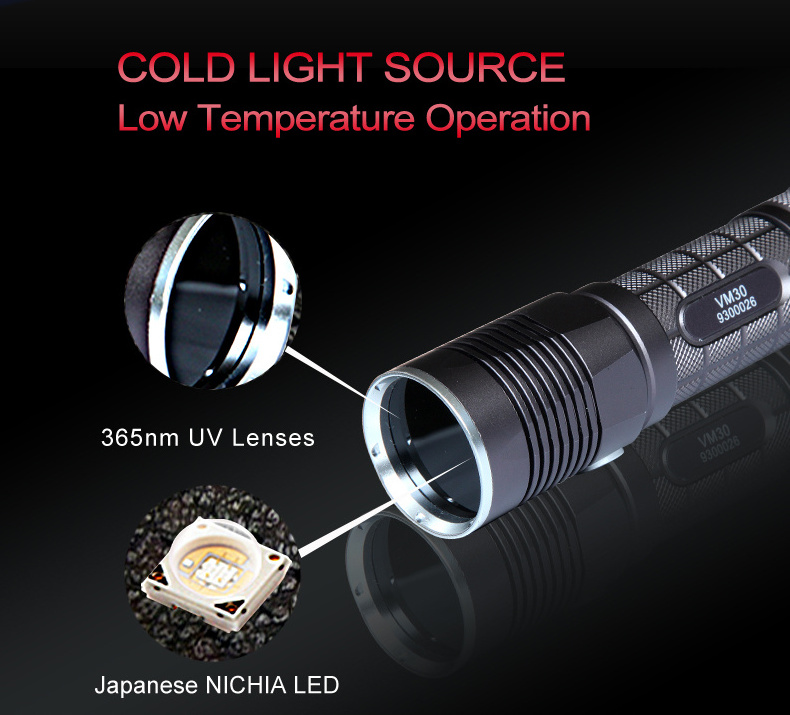 VM30 NDT Led UV Fluorescent Penetrant Inspection Flashlight