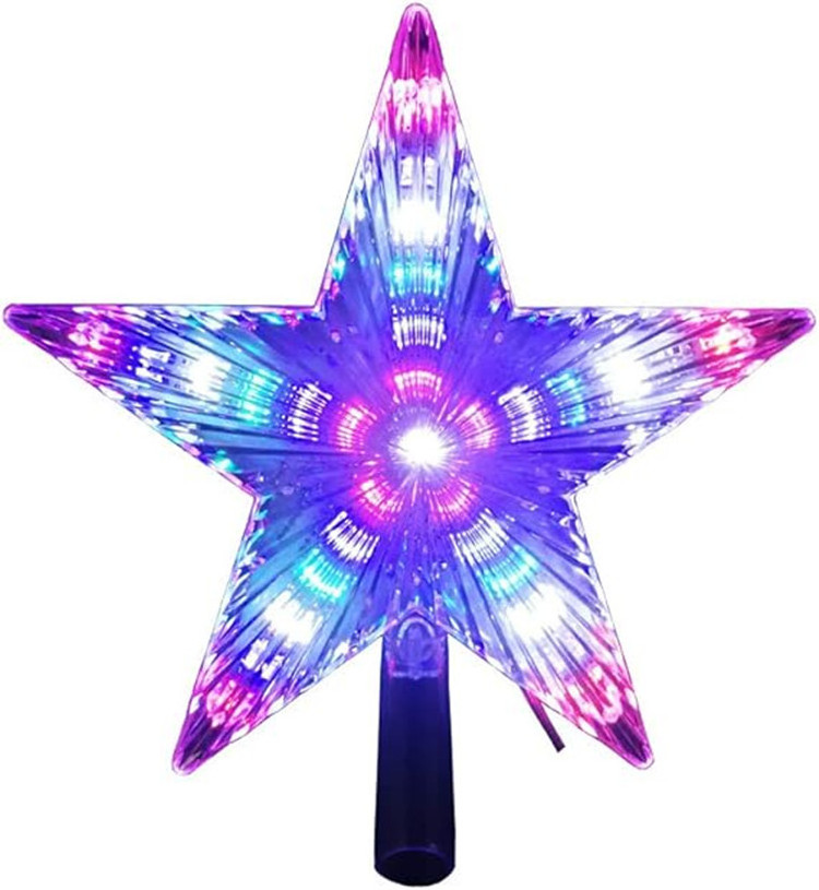 Christmas Tree Topper with Remote Control Timer 22cm Waterproof Christmas Star Tree Topper Lights Treetop Star LED