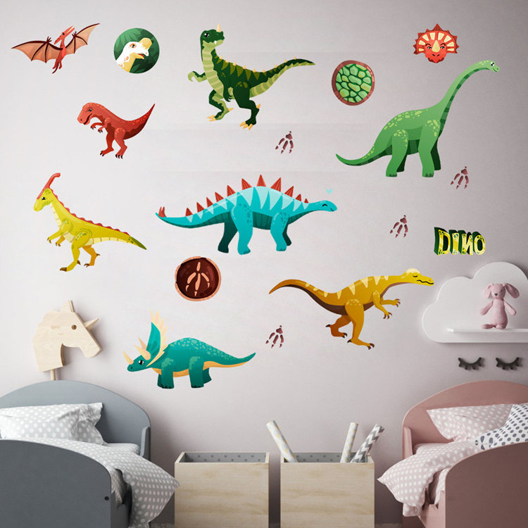 Dinosaur Wall Sticker for Kids Room Glow in The Dark Stickers Large Removable Vinyl Decor for Bedroom