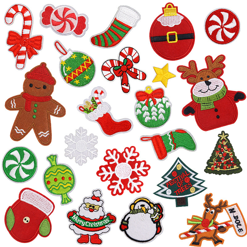 Santa Claus chenille letter patches hat embroidery patches iron on/christmas iron on patches/christmas chenille patches