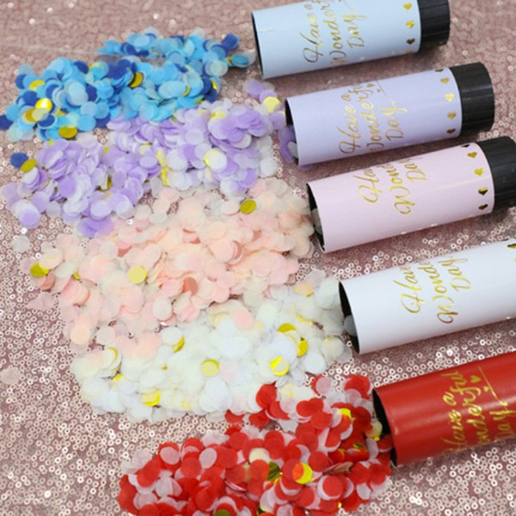 Party Confetti Cannon Mini Party Poppers Shooters Biodegradable Confetti Cannon for Wedding Kids Birthday Party