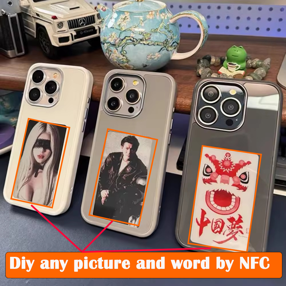 2024 diy new fashion NFC smart E ink screen Display mobile phone case cover for iphone 15 Pro max DIY Cases 14/13