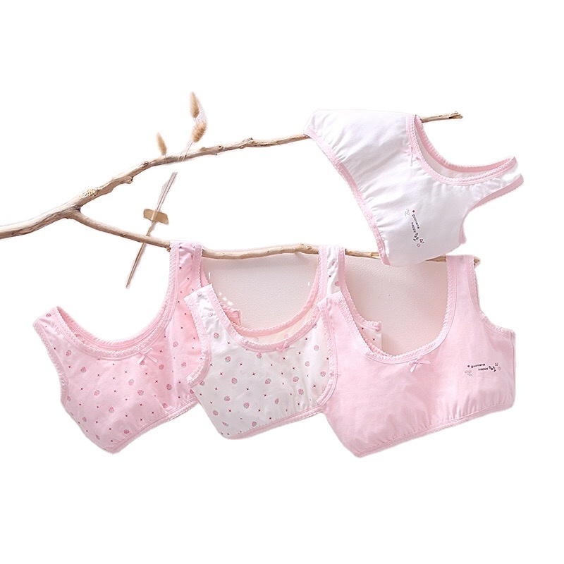 Soft Cotton Young Children Bra Little Girls Underwear Vest Development Student Underwear Top Bra