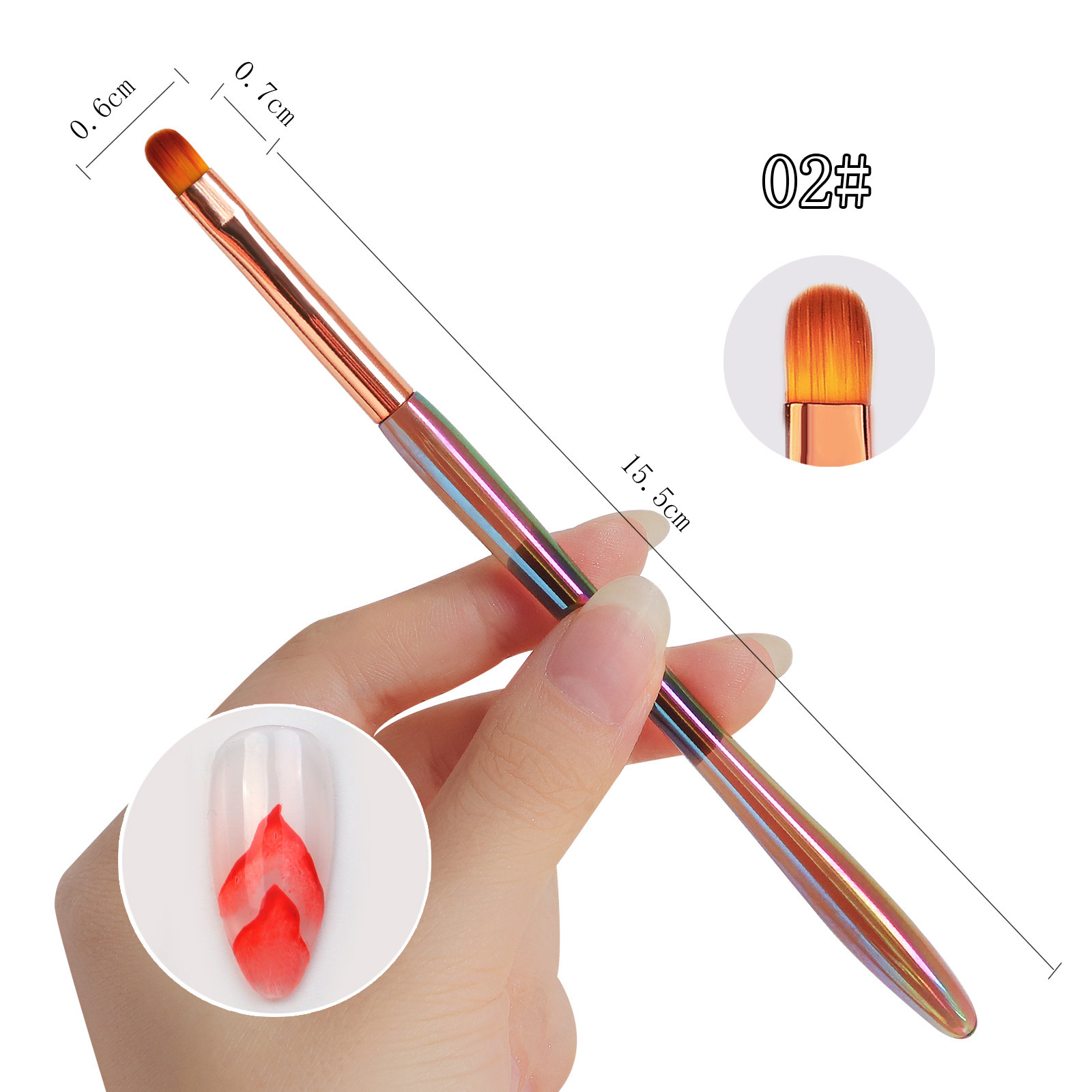 Nail Brushes Set 5Pcs Nail Painting Gel Builder Tools Brush On Nail Glue For Manicure