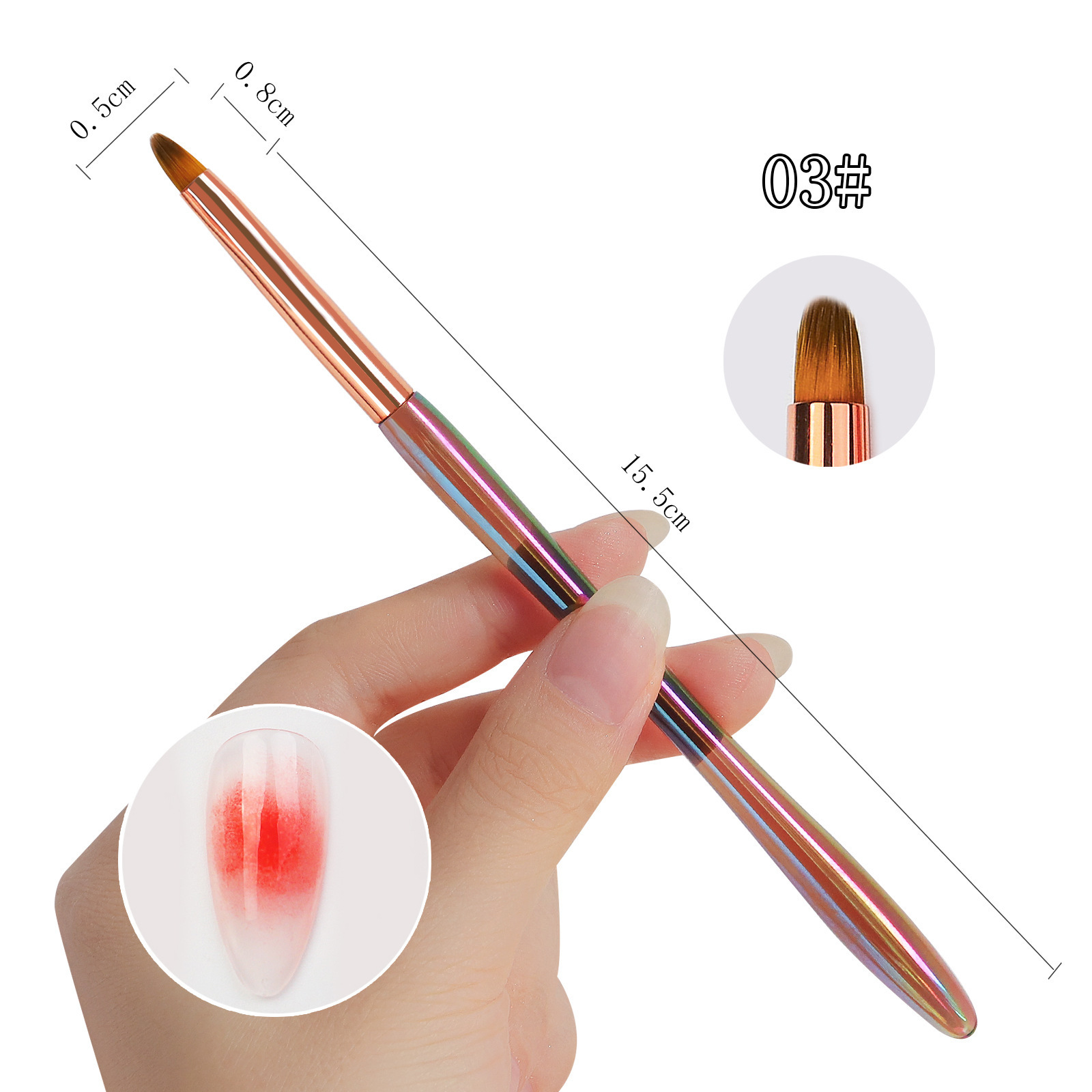 Nail Brushes Set 5Pcs Nail Painting Gel Builder Tools Brush On Nail Glue For Manicure