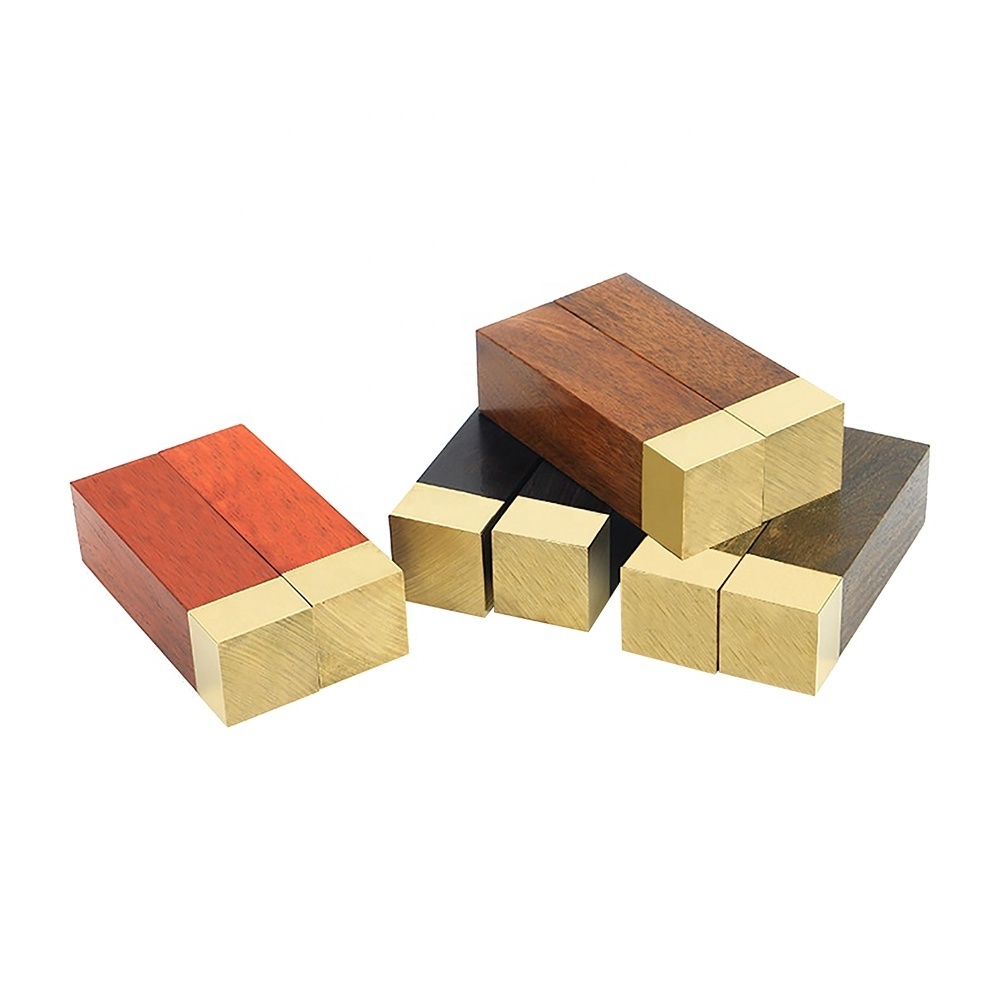 Diy hand engraving handle brass wood stamp material for stamp making square round multi sizes