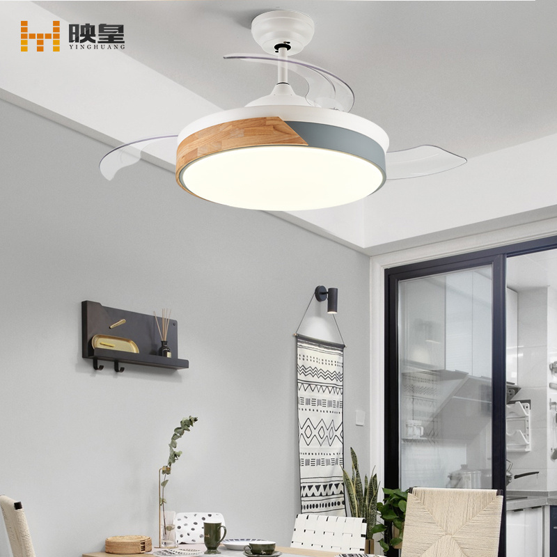 36/42 inches Super Silent Remote 25/40w Grey Home Restaurant Coffee Shop Led Ceiling Fan Light Kit