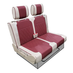 RV 2 fold double caravan seats with fabric cover for the camper-van bed seating with rotatable backrest seat cushion