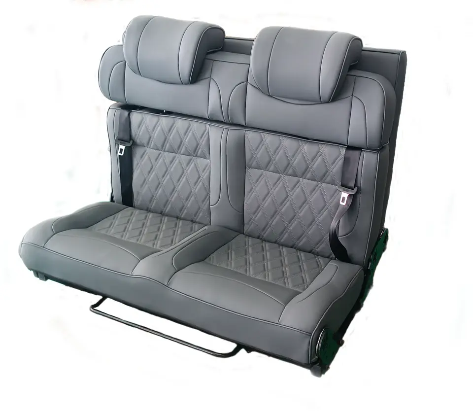 RV 3 fold 3 person caravan seats with fabric cover for the campervan bed seating with rotatable backrest limousine seats