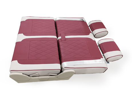 RV 2 fold double caravan seats with fabric cover for the camper-van bed seating with rotatable backrest seat cushion