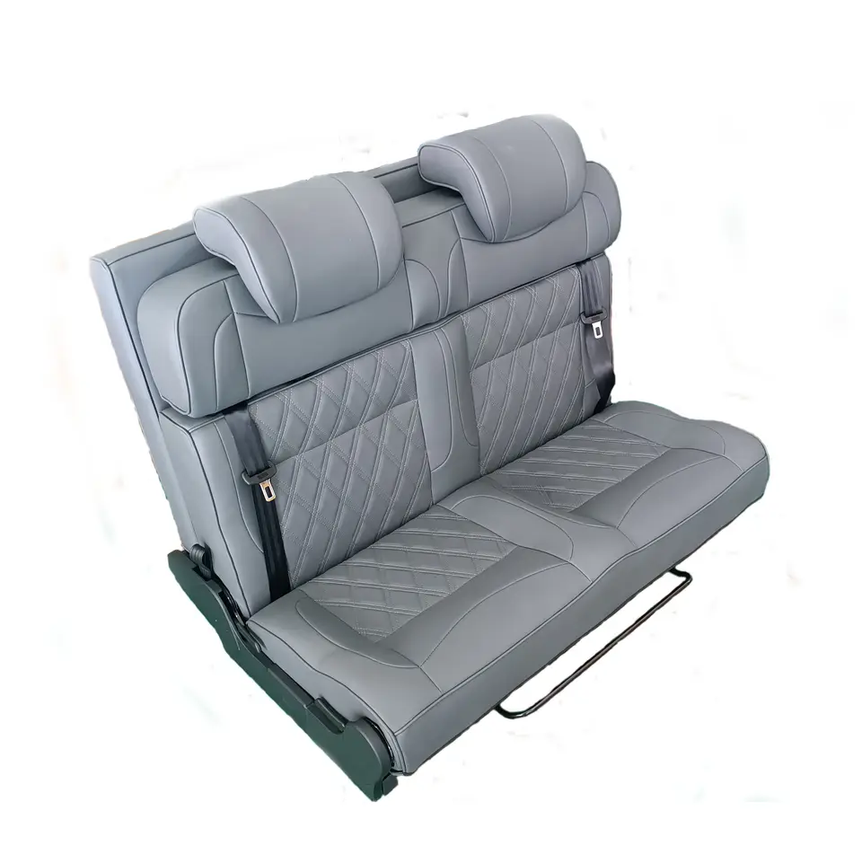 RV 3 fold 3 person caravan seats with fabric cover for the campervan bed seating with rotatable backrest limousine seats