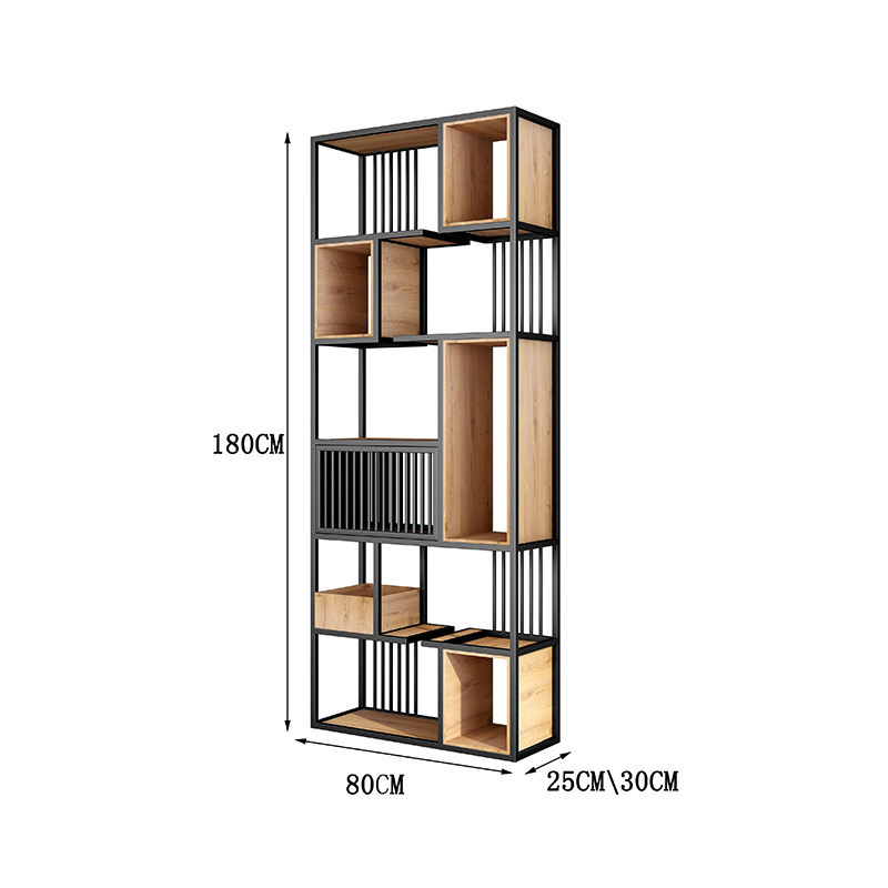 Hot Sale Double Wide 6 Layers Bookshelf Display Shelves With Custom Metal Frame Bookcase for Living Room Office Bed Room