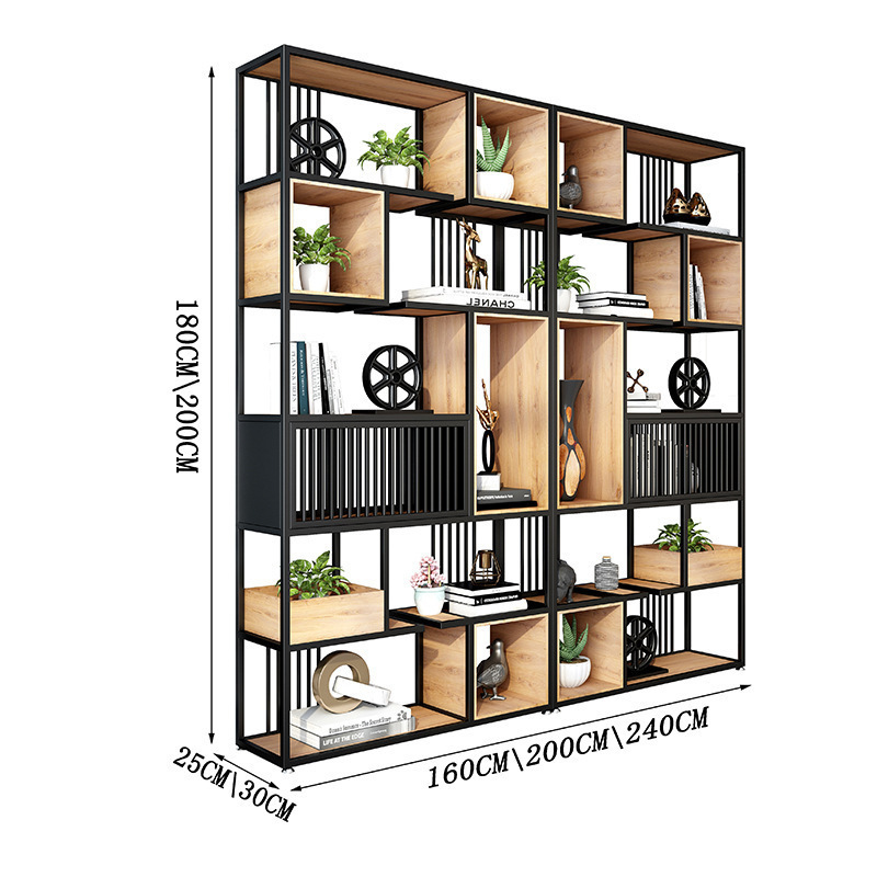 Hot Sale Double Wide 6 Layers Bookshelf Display Shelves With Custom Metal Frame Bookcase for Living Room Office Bed Room