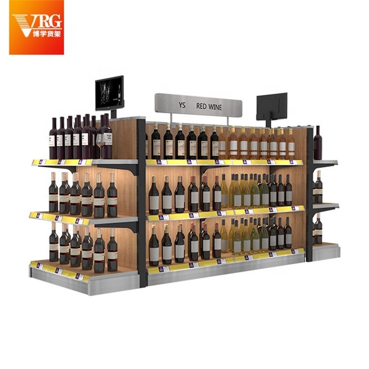 Factory Direct Supply Multi-Storey Supermarket Luxury Tobacco And Alcohol Shelf Display Cabinet