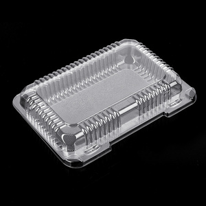 Wholesale Clear Disposable Rectangle PET Plastic Clamshell/Hinged  Food/Cake Packaging Containers