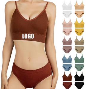 Suppliers Naturalle Summer Bikini Young Sports Cottocrystal's Sexy Girl Sestones Sports Bra Set Women Bra and Panty Sets Hipster