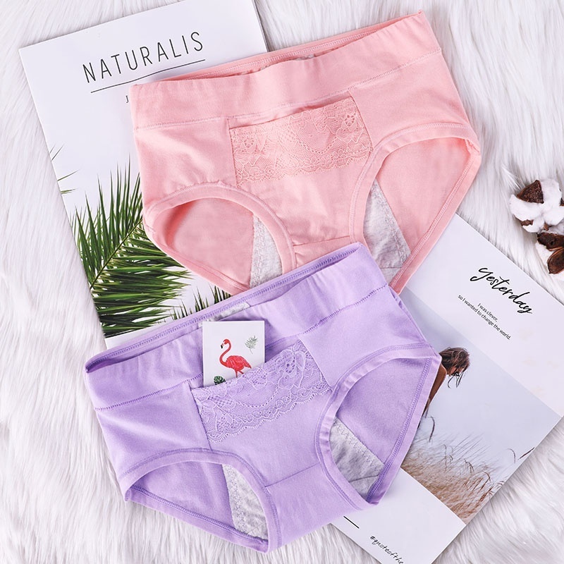 Cotton Menstrual Panties for Women Periods Leakproof Monthly Menstruation Plus Size Panty Ladies Briefs Underwear With Pocket