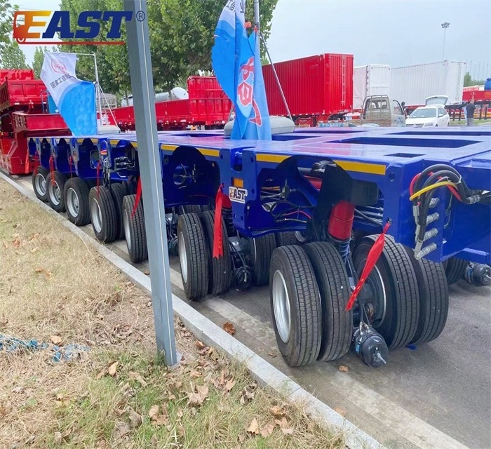 EAST removable hydraulic gooseneck lowboy trailer multi axle hydraulic low bed trailer Tyre steering trailer