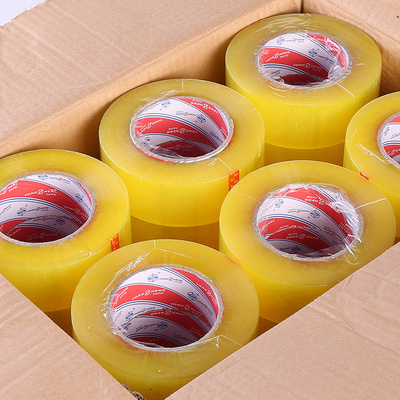 48mm Strong Sticky Adhesive Tape, High Quality Yellowish Clear Packing Tape for Carton Sealing