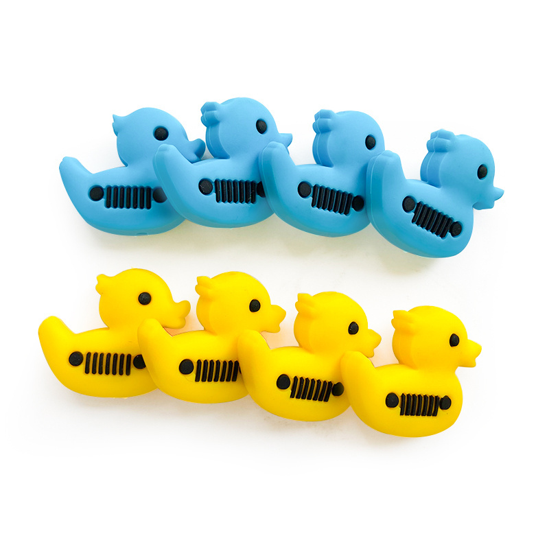 Baby Teething Chewing DIY Jewelry Gift Silicone Charms Duck Focal Beads For Beadable Pens