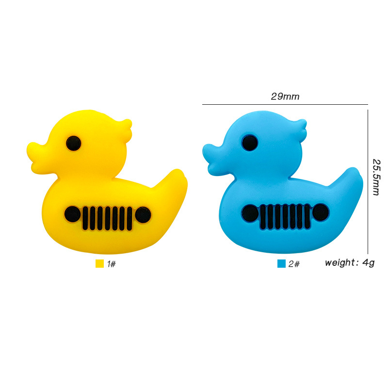 Baby Teething Chewing DIY Jewelry Gift Silicone Charms Duck Focal Beads For Beadable Pens