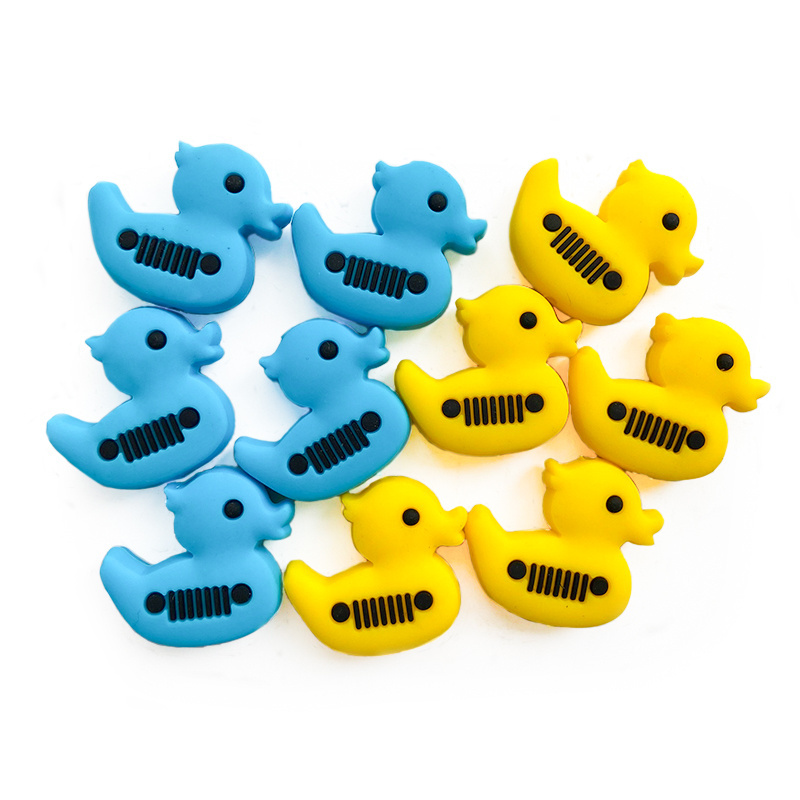 Baby Teething Chewing DIY Jewelry Gift Silicone Charms Duck Focal Beads For Beadable Pens