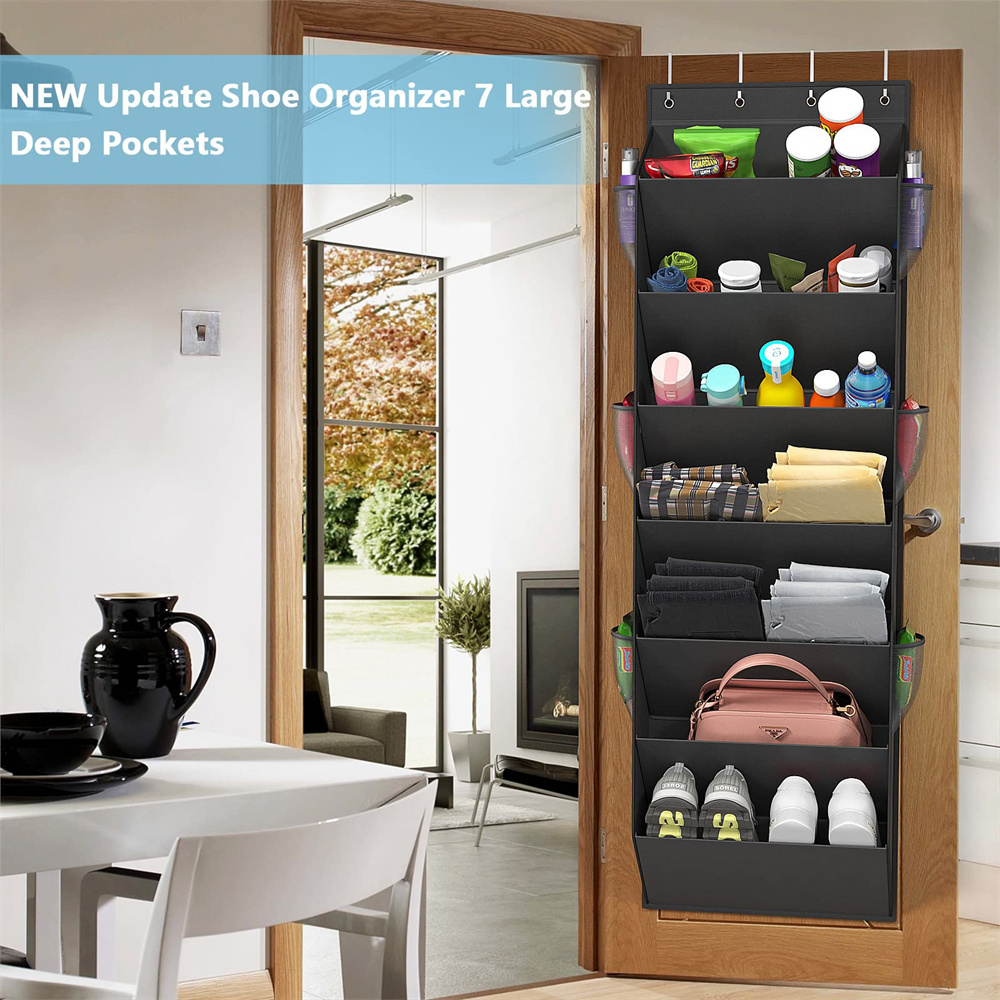 Door Shoe Organizer with 7 Tier Large Deep Pockets Door Shoe Rack for RV Hanging Shoe Rack for Closet Organizers