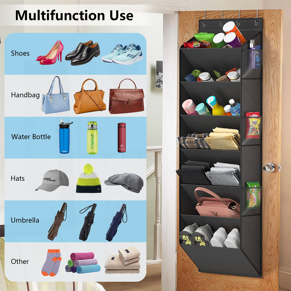 Door Shoe Organizer with 7 Tier Large Deep Pockets Door Shoe Rack for RV Hanging Shoe Rack for Closet Organizers